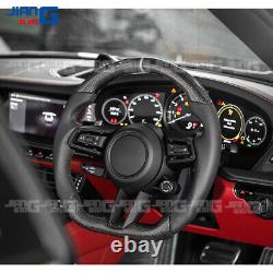 Carbon fiber Flat Steering Wheel for Porsche Mancan Cayenne Panamera 911 918 718