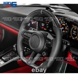 Carbon fiber Flat Steering Wheel for Porsche Mancan Cayenne Panamera 911 918 718
