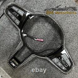 Carbon fiber Steering Wheel Trim For BMW G87 G80/81/82 F90 F91 G30 G31 WithButton