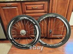 Carbon fiber road bike wheelset. Dura Ace