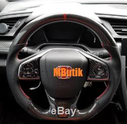 Carbon fiber steering wheel for Honda Civic 10th Gen 2017 2018 models SI Type R