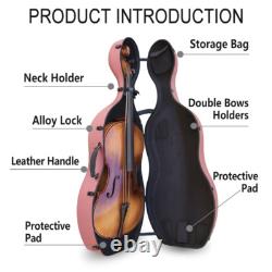 Cello Case 4/4 Carbon Fiber hard shell with Wheels Embedded handle Light