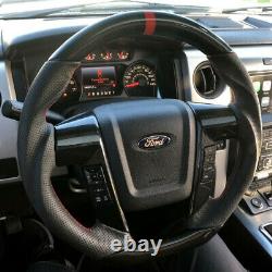 Custom 2011-2014 Ford F150 Steering Wheel -DRY MATTE REAL Carbon Fiber /Leather