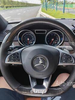 Custom Carbon Fiber Flat Steering Wheel for Mercedes-Benz AMG W205 S63 C63 SL