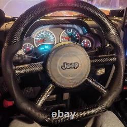 Custom Carbon Fiber Napa Leather Steering Wheel For Jeep Wrangler 2008-2011