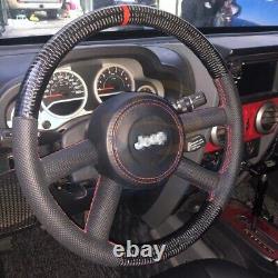 Custom Carbon Fiber Napa Leather Steering Wheel For Jeep Wrangler 2008-2011