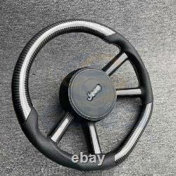 Custom Carbon Fiber Napa Leather Steering Wheel For Jeep Wrangler 2008-2011