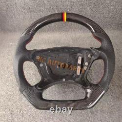 Custom Carbon Fiber Perforated Leather Steering Wheel For Mercedes-Benz E320 E55