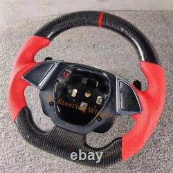 Custom Carbon fiber red line Leather Steering Wheel for 2014-2019 Corvette C7