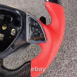 Custom Carbon fiber red line Leather Steering Wheel for 2014-2019 Corvette C7