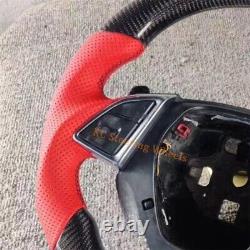 Custom Carbon fiber red line Leather Steering Wheel for 2014-2019 Corvette C7