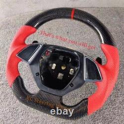 Custom Carbon fiber red line Leather Steering Wheel for 2014-2019 Corvette C7