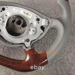 Custom Walnut Wood Leather Steering Wheel For Mercedes-Benz E300 E350 E400 E500