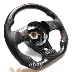 Custom real carbon fiber red line black leather Steering Wheel For NISSAN 350Z