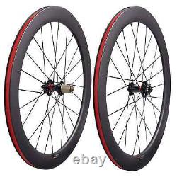 Disc Brake Carbon Fiber Road Bike Wheels 6025mm 6 Bolt Clincher Tubular