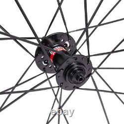 Disc Brake Carbon Fiber Road Bike Wheels 6025mm 6 Bolt Clincher Tubular