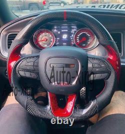 Dodge Charger Challenger Scat SRT GT Carbon Fiber Custom Steering Wheel 2015+