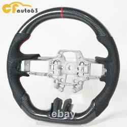 Dry Carbon Fiber Perforated Leather Steering Wheel Fits 2015-2017 Ford Mustang