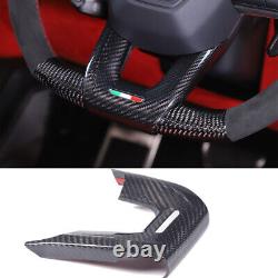 Dry Carbon Fiber Steering Wheel Logo Cover Trim Set For Lamborghini Urus 18-25