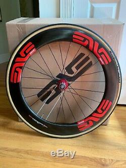 ENVE CARBON FIBER CLINCHER RACE WHEELS WithSES 6.7 Red Chris King Hubs RIM BRAKE