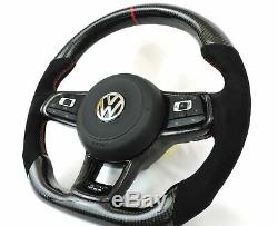 EZT Carbon Fiber-Alcantara Steering Wheel (VW MK7)