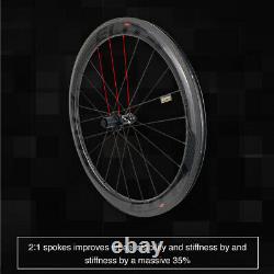 Elite ENT 60mm Carbon Wheels Road Bike Clincher Bicycle Wheelset 700C Racing