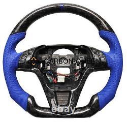 FORGED CARBON FIBER STEERING WHEEL FOR HONDA CRV 06-10 YEARS WithBUTTONS/BLUE