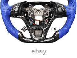 FORGED CARBON FIBER STEERING WHEEL FOR HONDA CRV 06-10 YEARS WithBUTTONS/BLUE
