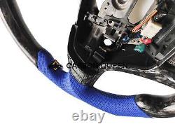 FORGED CARBON FIBER STEERING WHEEL FOR HONDA CRV 06-10 YEARS WithBUTTONS/BLUE