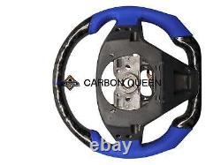 FORGED CARBON FIBER STEERING WHEEL FOR HONDA CRV 06-10 YEARS WithBUTTONS/BLUE