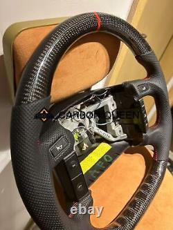 FORGED CARBON FIBER Steering Wheel FOR FORD F150 F250 XLT 92-96 WHITE RING