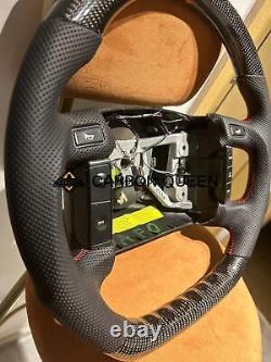 FORGED CARBON FIBER Steering Wheel FOR FORD F150 F250 XLT 92-96 WHITE RING