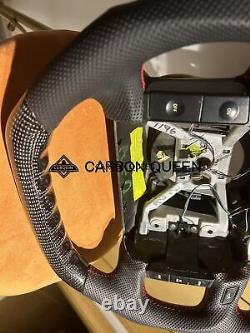 FORGED CARBON FIBER Steering Wheel FOR FORD F150 F250 XLT 92-96 WHITE RING