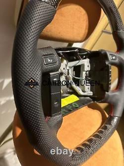 FORGED CARBON FIBER Steering Wheel FOR FORD F150 F250 XLT 92-96 WHITE RING