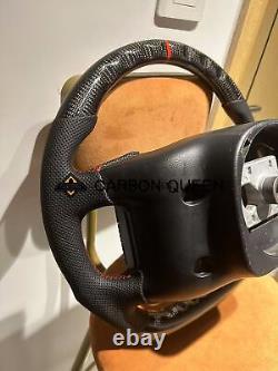 FORGED CARBON FIBER Steering Wheel FOR FORD F150 F250 XLT 92-96 WHITE RING
