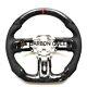 FORGED CARBON FIBER Steering Wheel FOR FORD MUSTANG GT RED STRIPE 2015-22 years