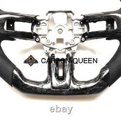 FORGED CARBON FIBER Steering Wheel FOR FORD MUSTANG GT RED STRIPE 2015-22 years
