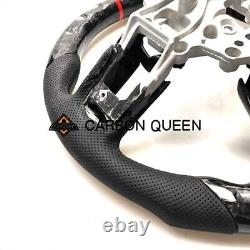 FORGED CARBON FIBER Steering Wheel FOR FORD MUSTANG GT RED STRIPE 2015-22 years