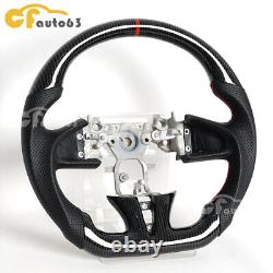 Fit 13-17 Infiniti Q50 Q50L Red Line HYDRO DIP Carbon Fiber Flat Steering Wheel