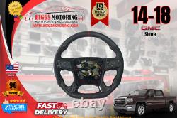 Fits 14-18 GMC Sierra Denali Carbon Fiber Leather Flat Bottom Steering Wheel
