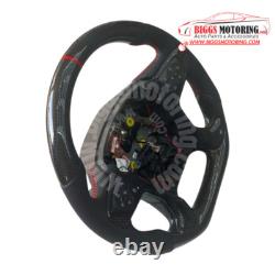 Fits 14-18 GMC Sierra Denali Carbon Fiber Leather Flat Bottom Steering Wheel