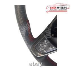 Fits 14-18 GMC Sierra Denali Carbon Fiber Leather Flat Bottom Steering Wheel