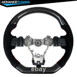 Fits 15-21 Subaru WRX & STI Steering Wheel CF & Alcantara & Red Stitching