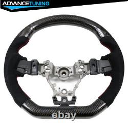 Fits 15-21 Subaru WRX & STI Steering Wheel CF & Alcantara & Red Stitching