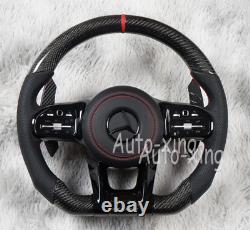Flat AMG Carbon Fiber Steering Wheel For Mercedes-Benz AMG A C E G S Old to New