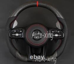 Flat AMG Carbon Fiber Steering Wheel For Mercedes-Benz AMG A C E G S Old to New