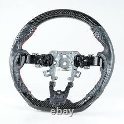 Flat Bottom Carbon Perforated Leather Steering Wheel For Mazda 3 Mazda 5 10-15