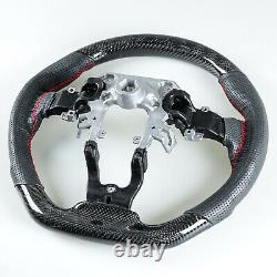 Flat Bottom Carbon Perforated Leather Steering Wheel For Mazda 3 Mazda 5 10-15