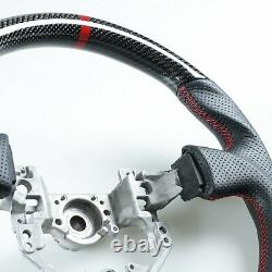 Flat Bottom Carbon Perforated Leather Steering Wheel For Toyota 86 Subaru BRZ