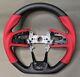 For 16-21 Honda Civic 10th Real Carbon Fiber Steering Wheel RED 1 Edition Matte